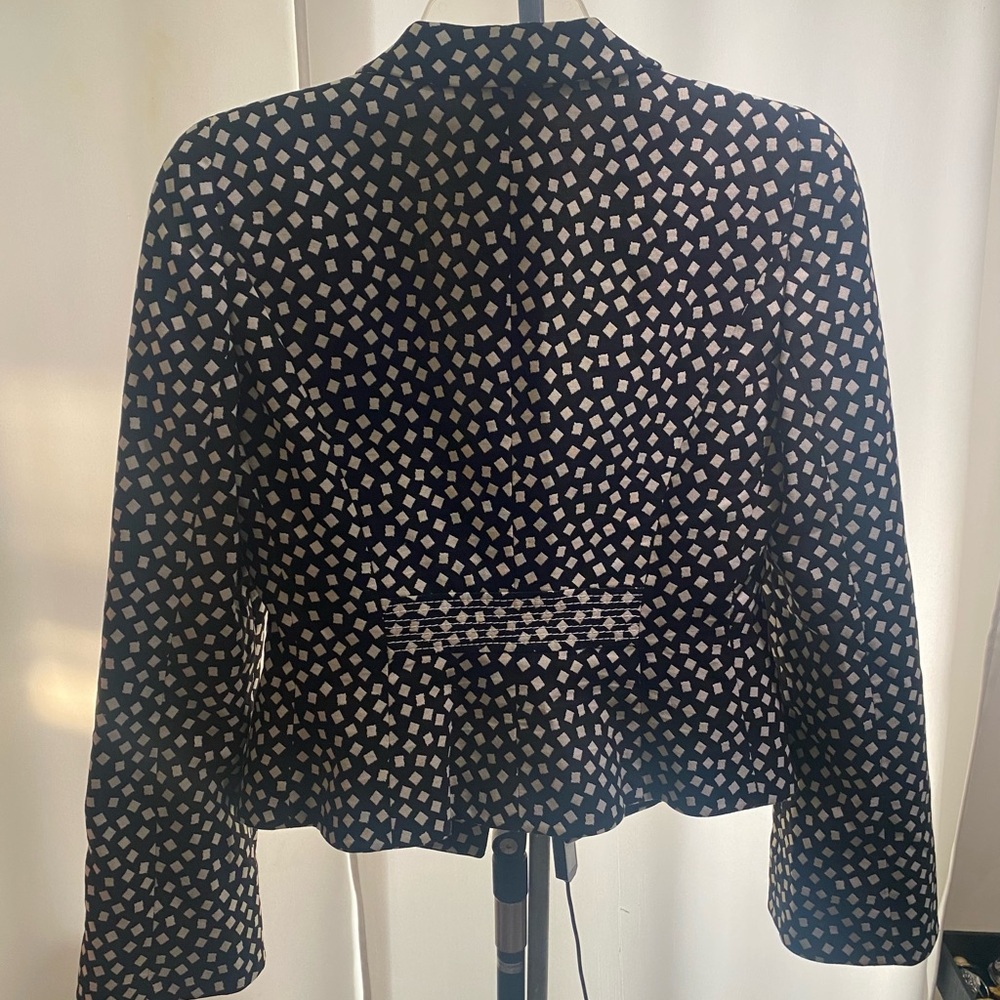 Armani Collezioni Black Blazer with White Geometric Print - Picture 5 of 11